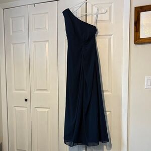 Azazie One-Shoulder Navy Dress